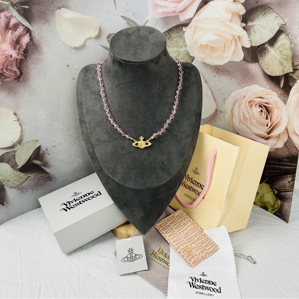 NWT Vivienne Westwood pink& Gold Choker necklaces